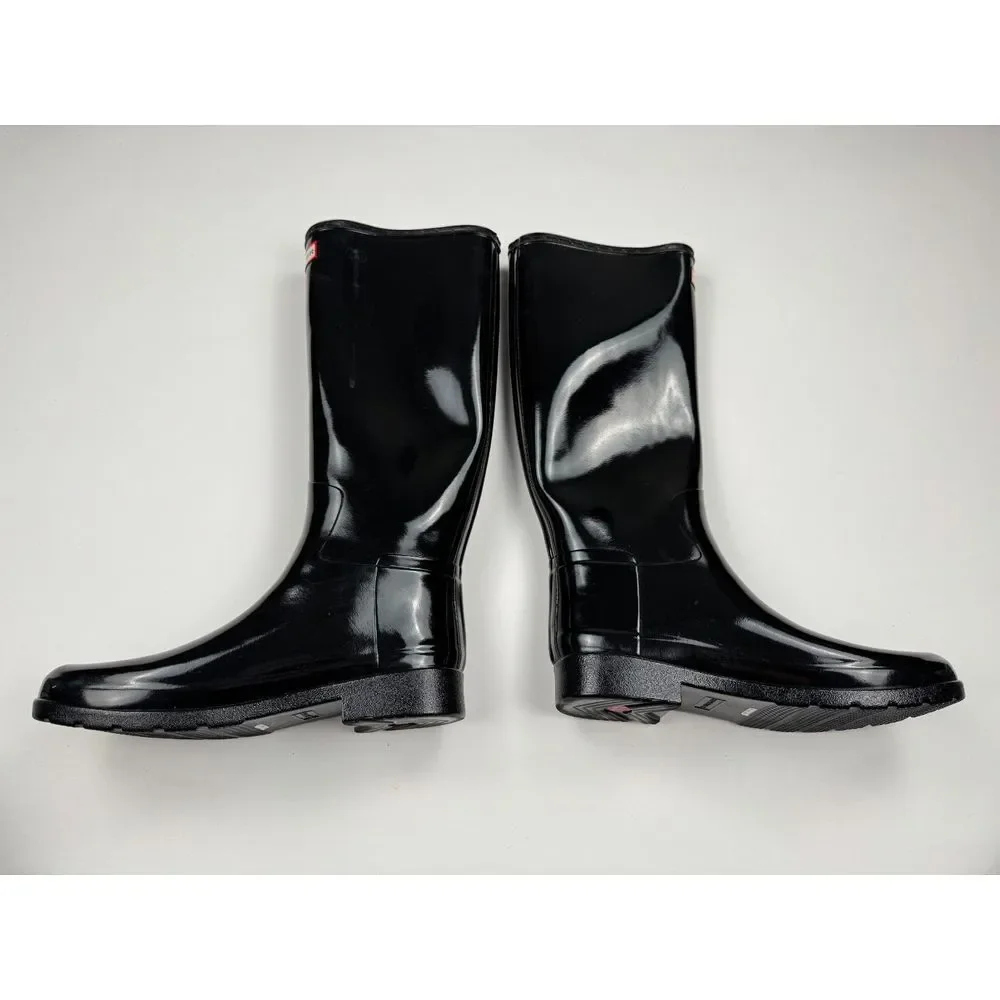 Hunter Original‎ Tall Gloss Rain Boots Women 10 NWOB Black Rubber Waterproof